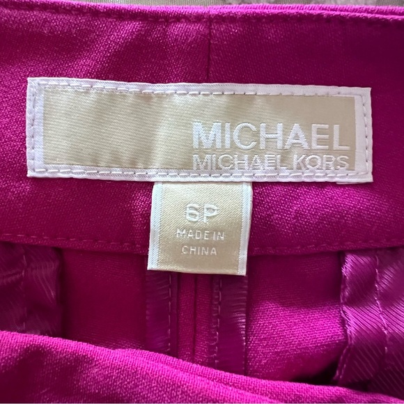 Micheal Kors Fuchsia Straight Leg Ankle Trouser |Size 6P| - Picture 6 of 6